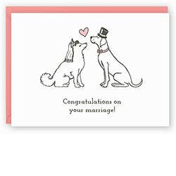 Dog Congratulations on Your Marriage Wedding Card