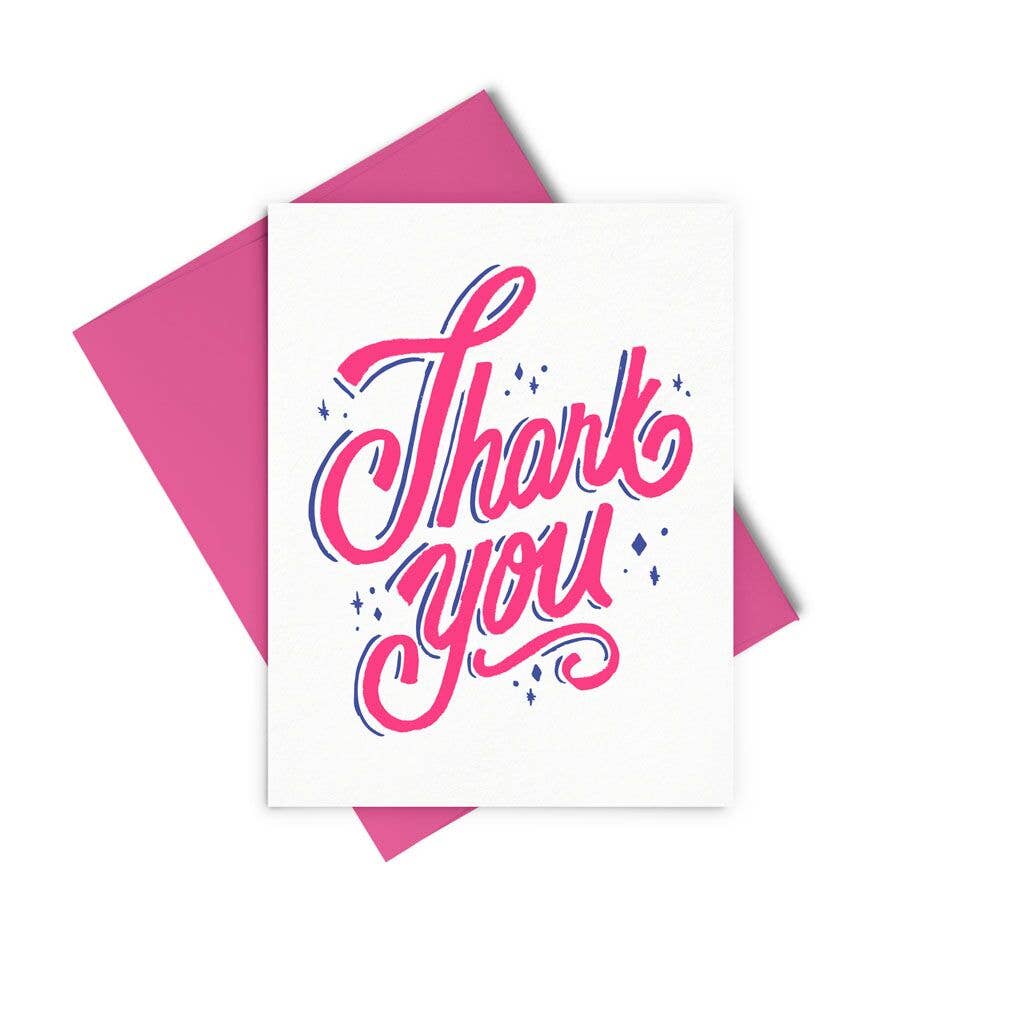 Thank You Pink Sparkles Card