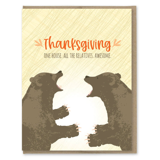 Bears One House All The Relatives Thanksgiving Card