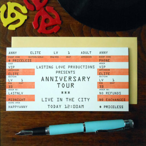 Anniversary Rock Concert Ticket Card