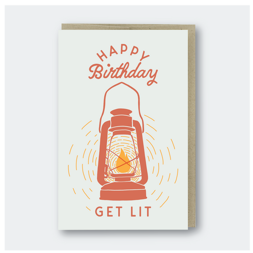 Happy Birthday Get Lit Lantern Card