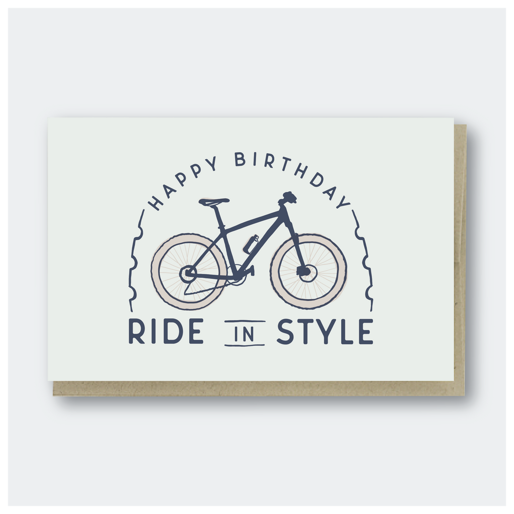 Ride in Style Bike Birthday Card