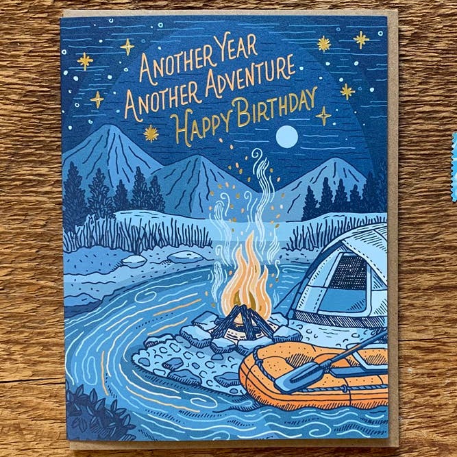 Campfire Another Year Adventure Birthday Card