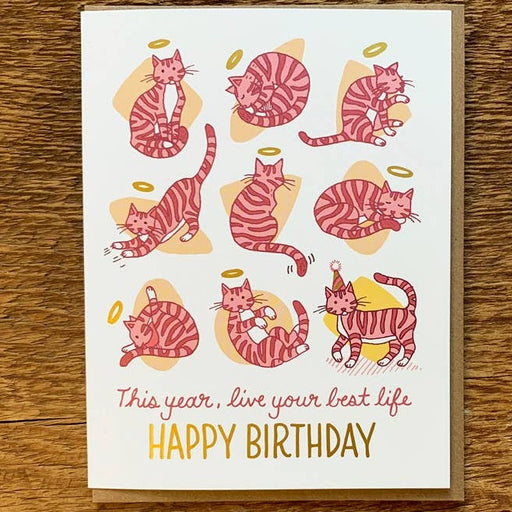 Cat This Live Your Best Life Birthday Card