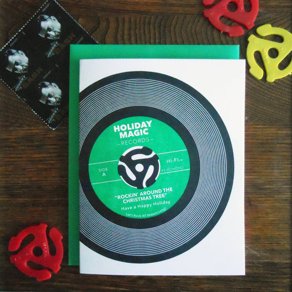 Holiday Magic 45 Record Rockin Card