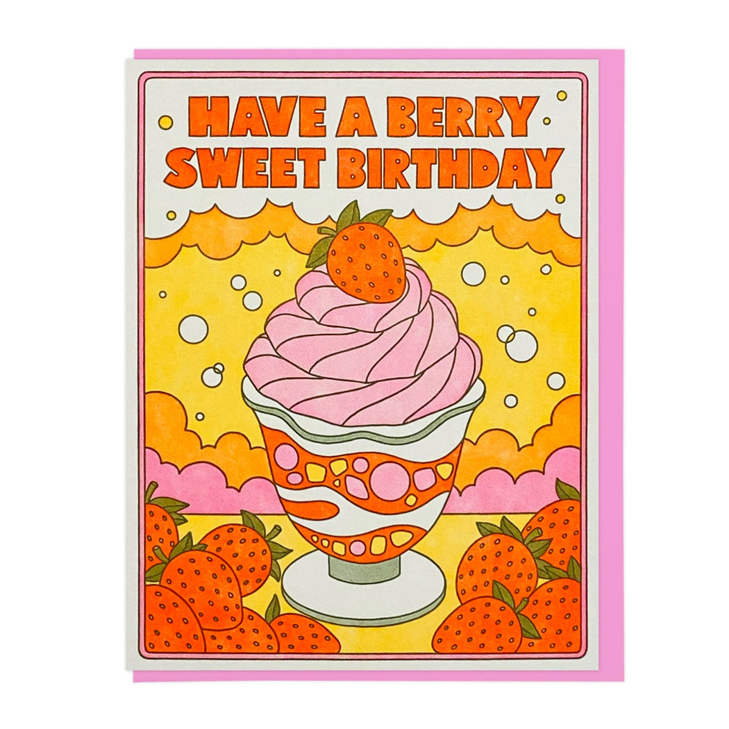 Berry Sweet Birthday Ice Cream Sundae Card