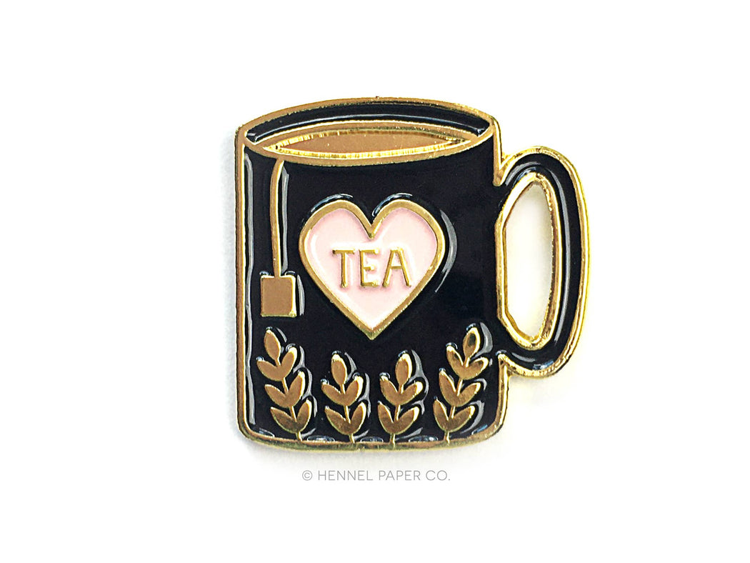 I Heart Tea Cup Enamel Pin