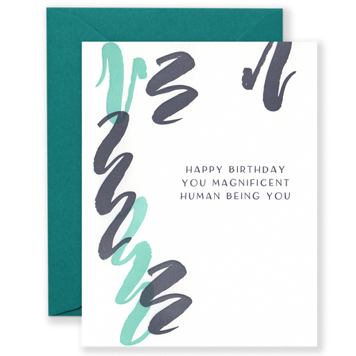 Magnificent Human Being Birthday Squiggles Card