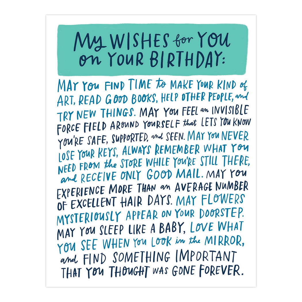 my wishes for you on your birthday card