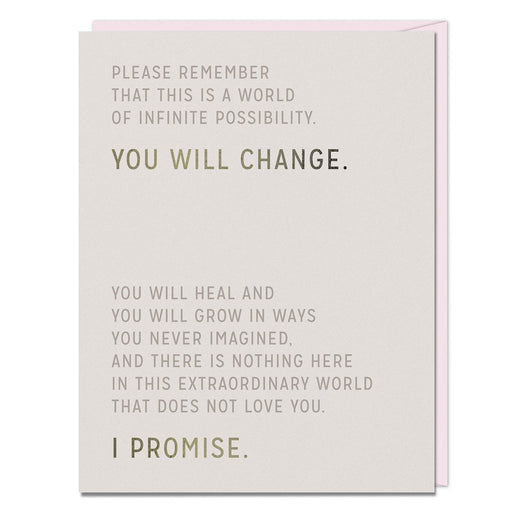 You Will Change I Promise Gilbert Card