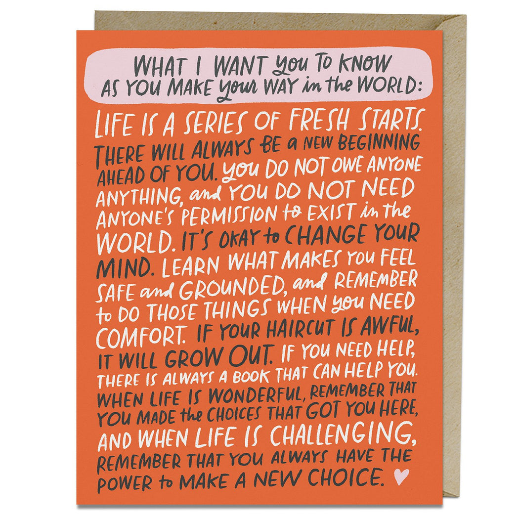 Wishes as You Make Your Way in the World Card