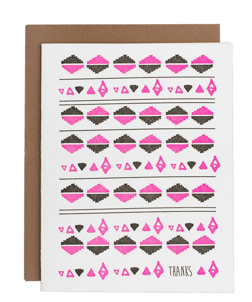 Pink and Black Thanks Card