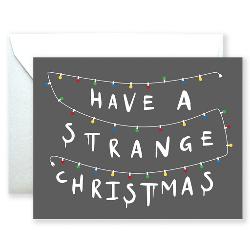 Have a Strange Christmas Lights Stranger Things Card
