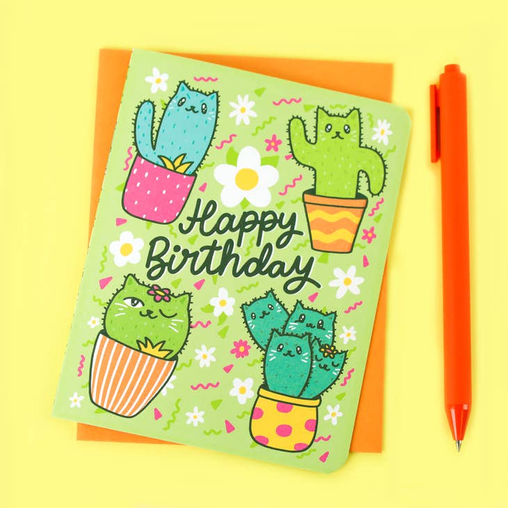 Cactus Cats Happy Birthday Card