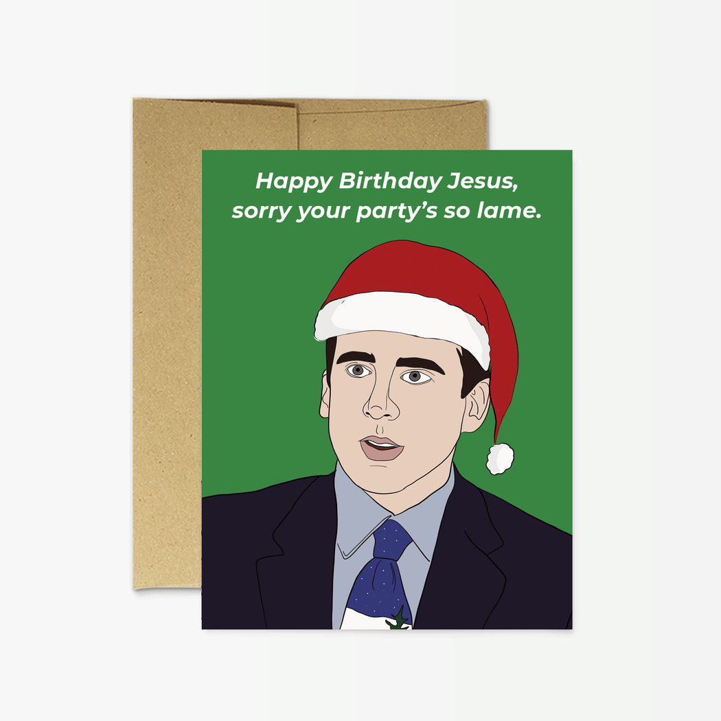 HBD Jesus Sorry Party's Lame Office Christmas Card