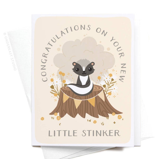 Congratulations On Your New Little Stinker Baby Skunk Card