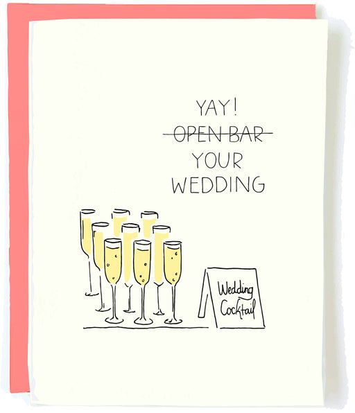 Yay Open Bar Your Wedding Card