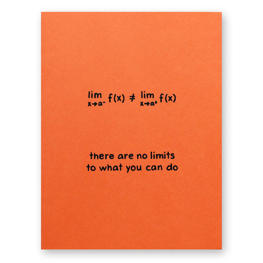 No Limits to What You Can Do Calculus Card