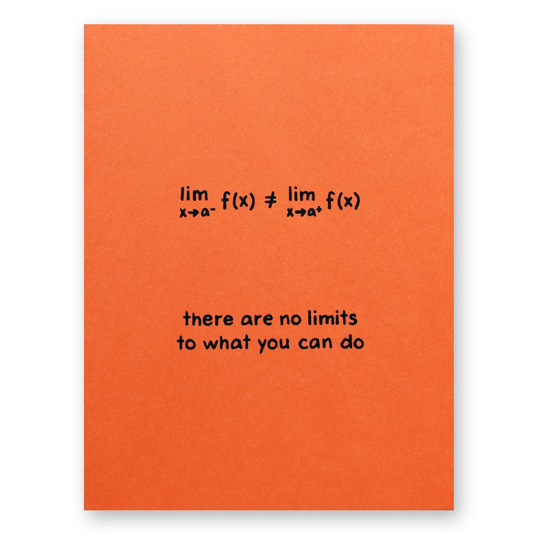 No Limits to What You Can Do Calculus Card