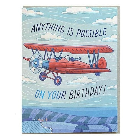 Airplane Anything is Possible on Your Birthday Card