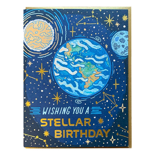 Earth Wishing You a Stellar Birthday Card