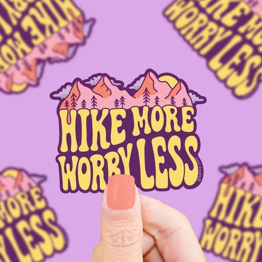 Hike More Worry Less Vinyl Sticker
