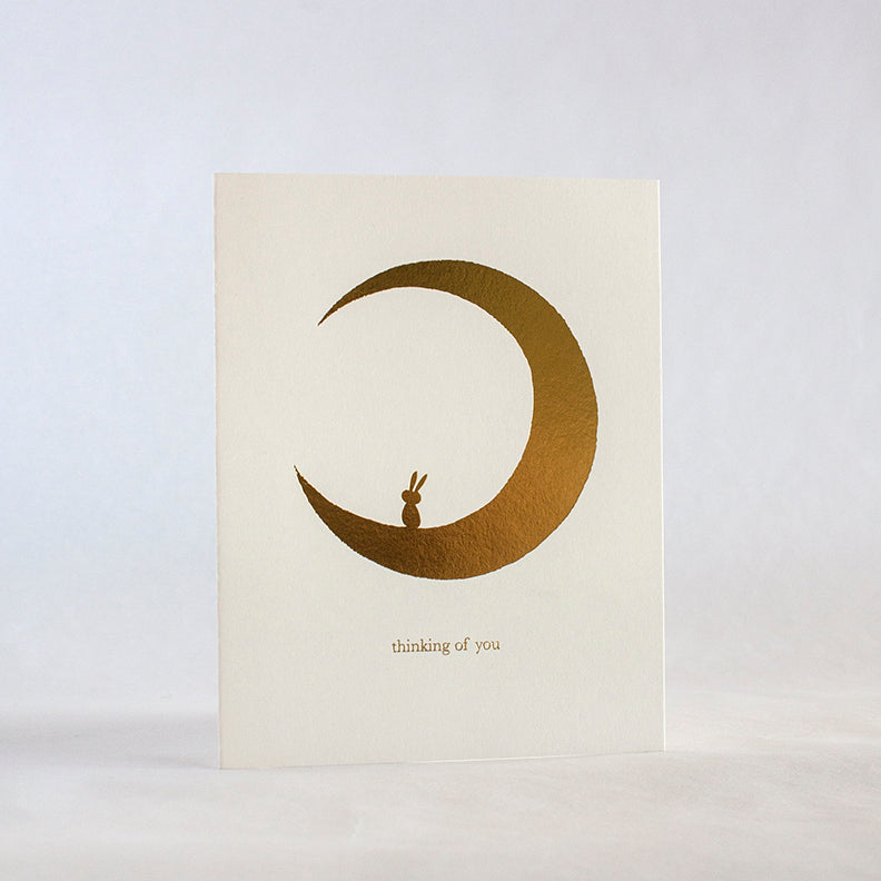 Thinking Of You Moon Bunny Sympathy Card