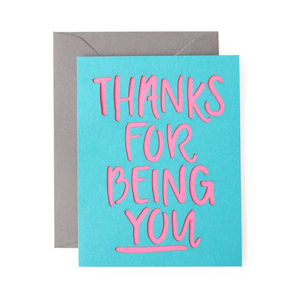 Thanks for Being You Laser Cut Card