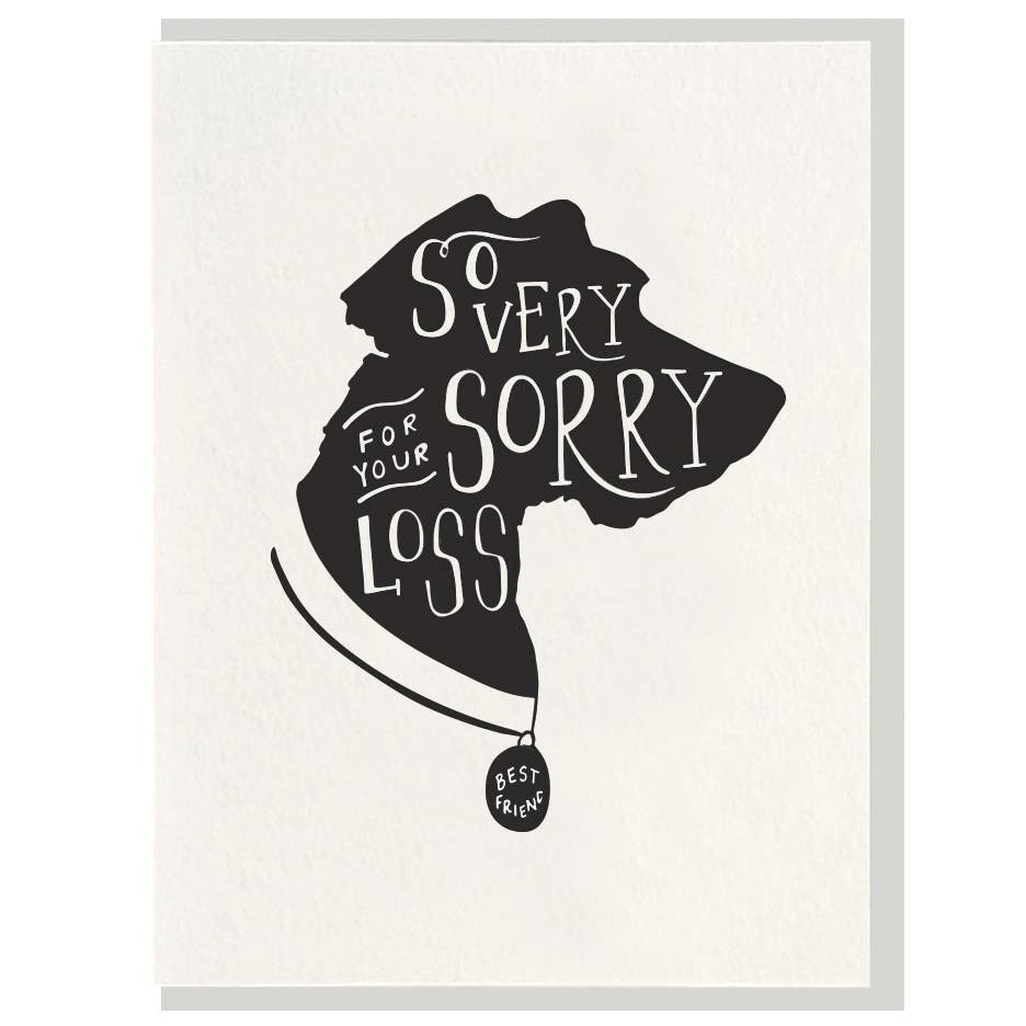 Dog So Very Sorry For Your Loss Silhouette Card