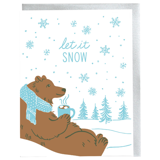 Bear with Hot Cocoa Let it Snow Cards