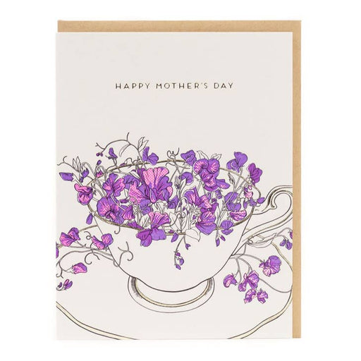 Teacup Flowers Happy Mothers Day Card