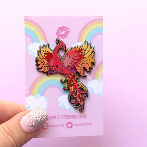 Rising Phoenix Bird Enamel Pin