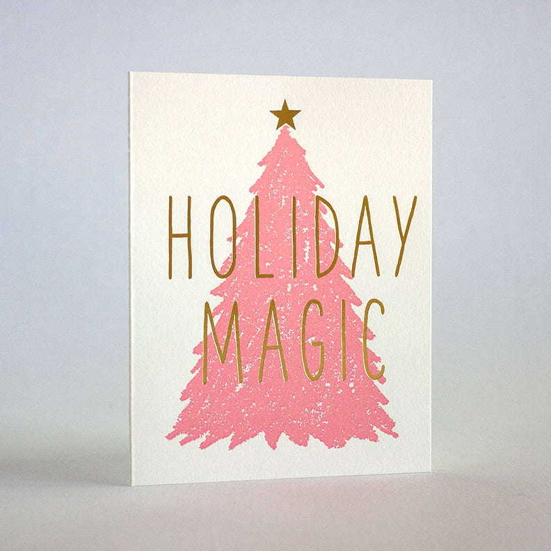 Holiday Magic Pink Tree Card