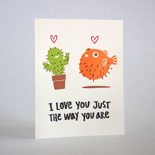 I Love You Just The Way You Are Cactus Blowfish Card
