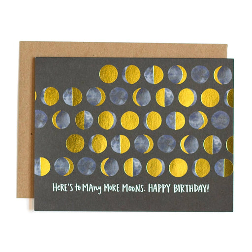 Many Moons Foil Birthday Card