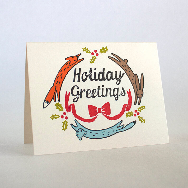 Animal Wreath Holiday Greetings Card