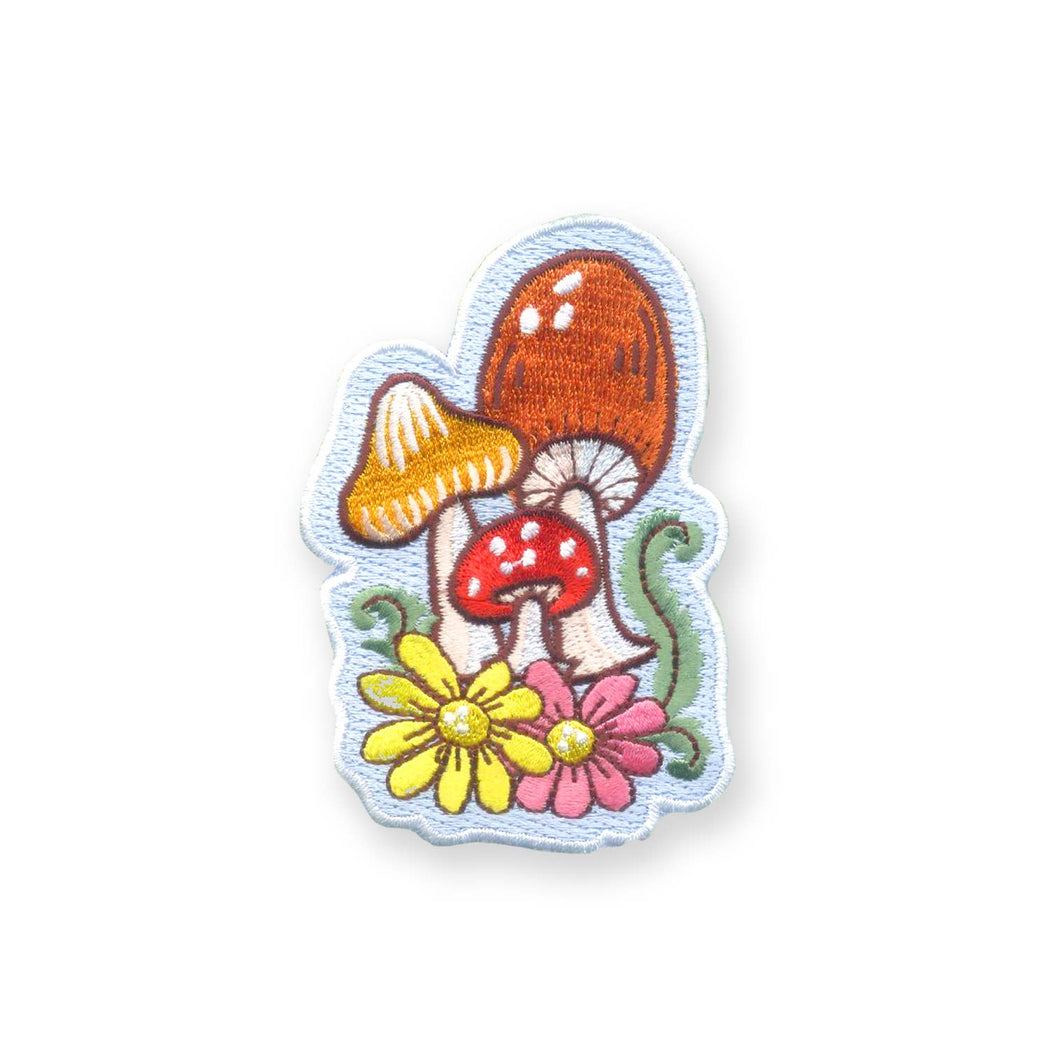 Colorful Mushrooms Embroidered Patch