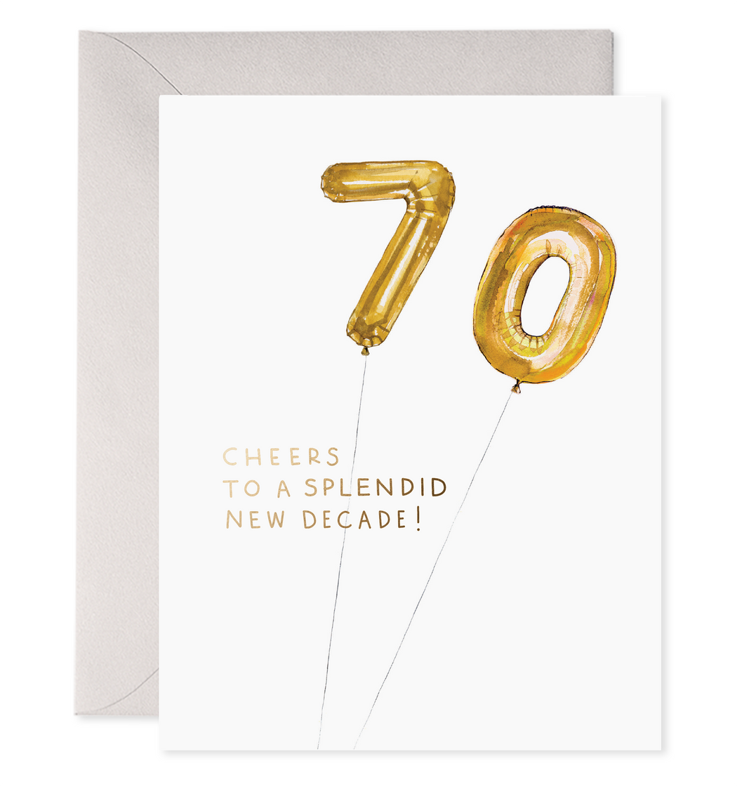 70 Helium Balloons Birthday Card