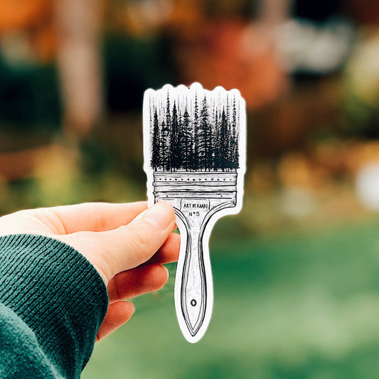 Forested Paintbrush Vinyl Sticker