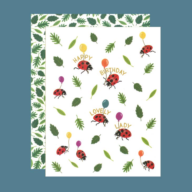 Ladybugs Happy Birthday Lovely Lady Card