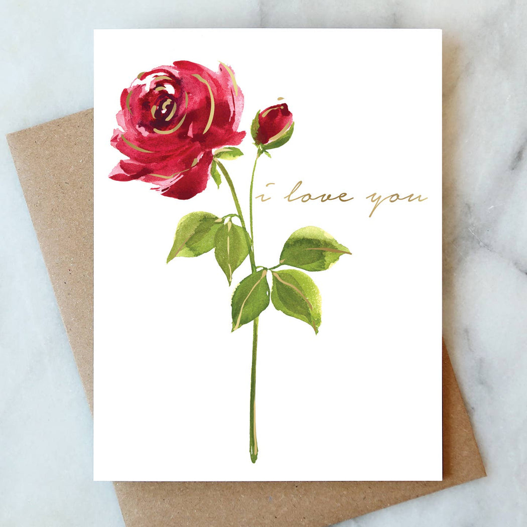 Red Rose I Love You Card