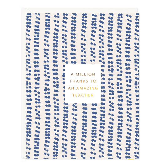 Million Thanks Amazing Teacher Card