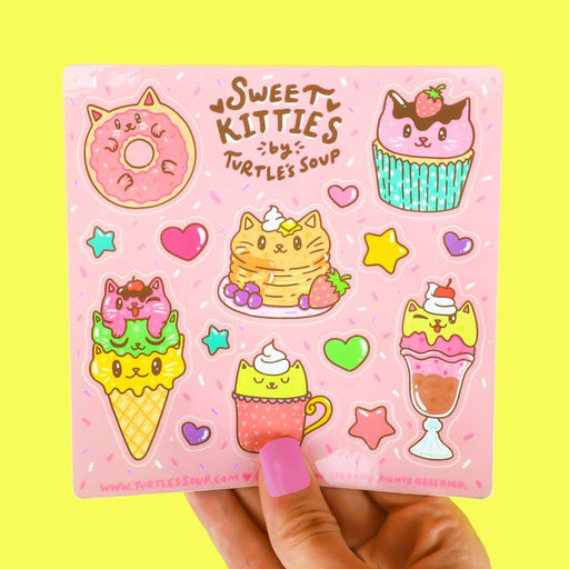 Sweet Kitties Food Cats Sticker Sheet