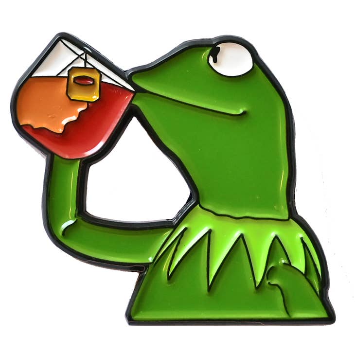 Kermit the Frog Sipping Tea Enamel Pin