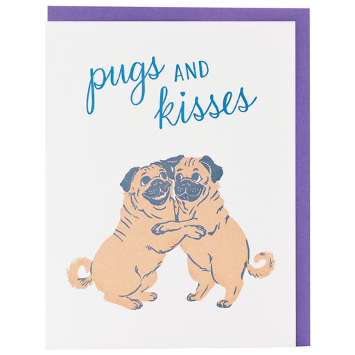 Pugs & Kisses Pug Dog Card