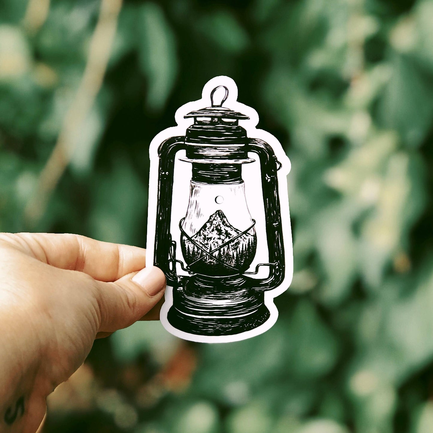 Mountain Lantern Vinyl Sticker