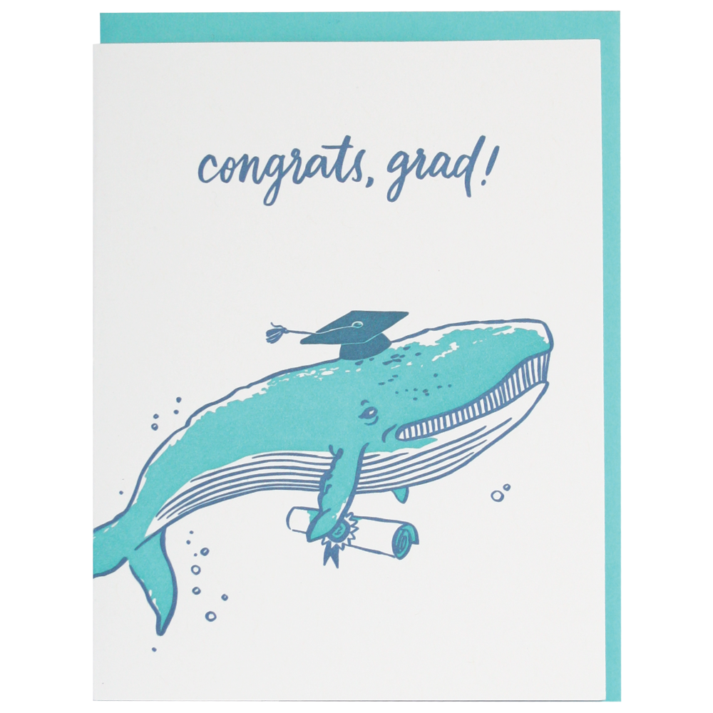Whale Congrats Grad Card