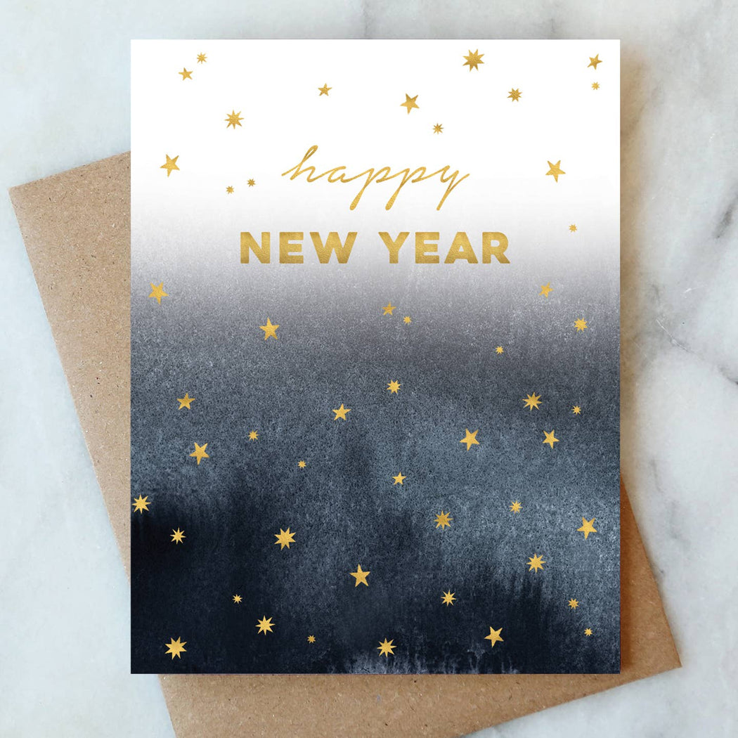Stars Happy New Year Ombre Card