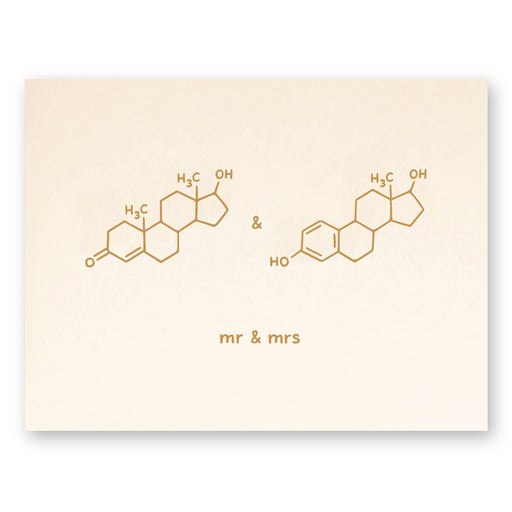 Mr and Mrs Molecular Structures Wedding Card