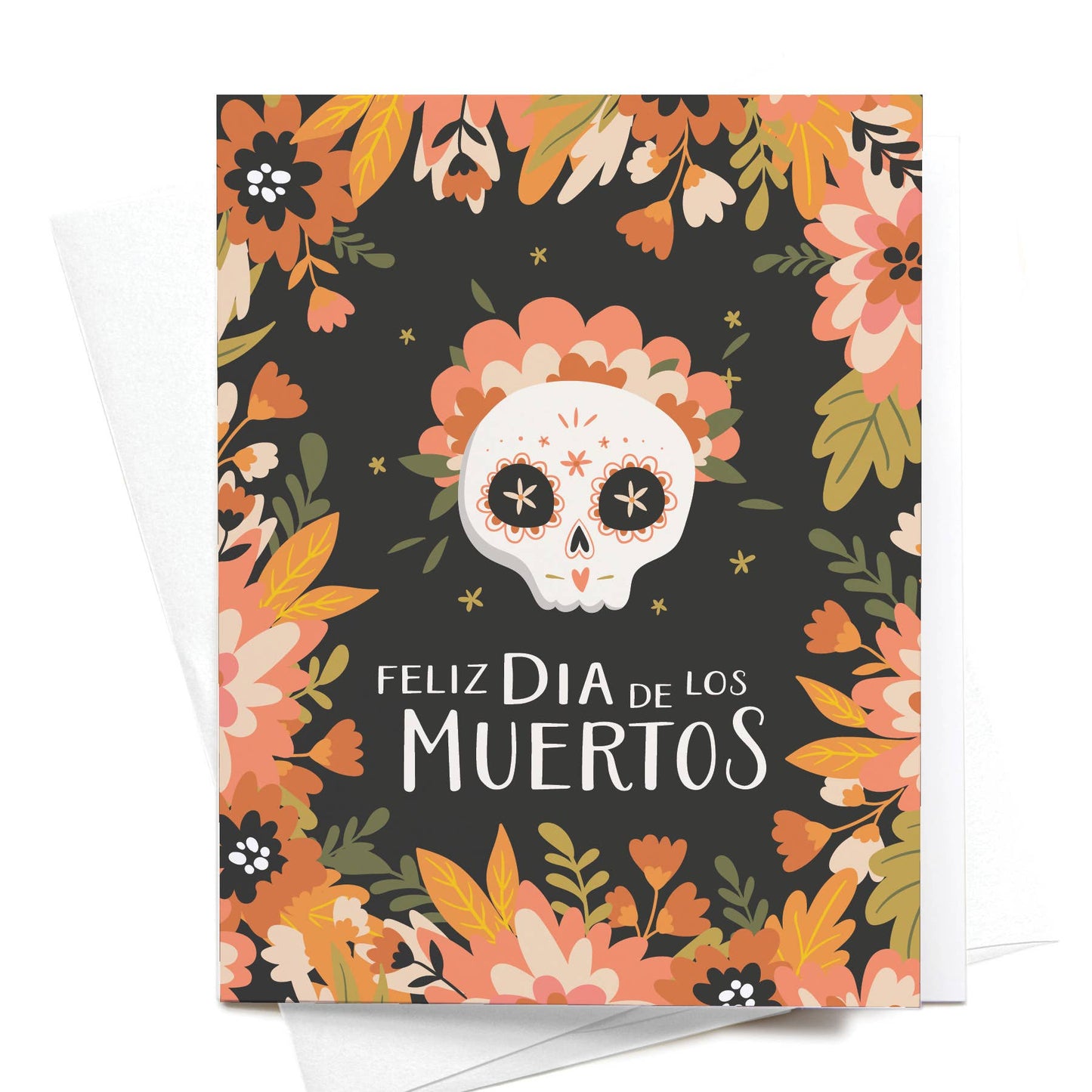 Feliz Dia De Los Muertos Skull Card